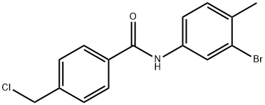 Benzamide, N-(3-bromo-4-methylphenyl)-4-(chloromethyl)- 结构式