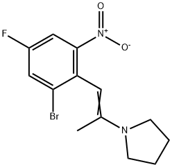 Pyrrolidine, 1-[2-(2-bromo-4-fluoro-6-nitrophenyl)-1-methylethenyl]- 结构式