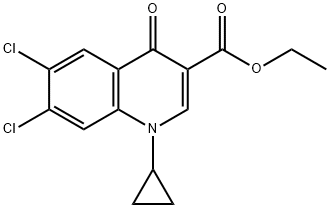 6,7-Dichloro-1-cyclopropyl-1,4-dihydro-4-oxo-3-quinolinecarboxylic Acid Ethyl Ester 结构式