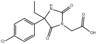 2-[4-(4-chlorophenyl)-4-ethyl-2,5-dioxoimidazolidin-1-yl]acetic acid 结构式