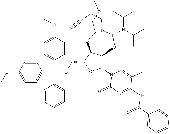 3'-O-MOE-5Me-C(Bz)-2'-phosphoramidite 结构式