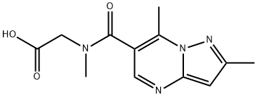 2-(1-{2,7-二甲基吡唑并[1,5-A]嘧啶-6-基}-N-甲基甲酰胺)乙酸 结构式