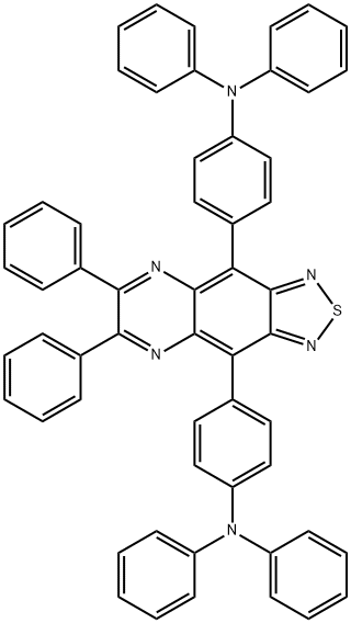 Benzenamine, 4,4'-(6,7-diphenyl[1,2,5]thiadiazolo[3,4-g]quinoxaline-4,9-diyl)bis[N,N-diphenyl- 结构式