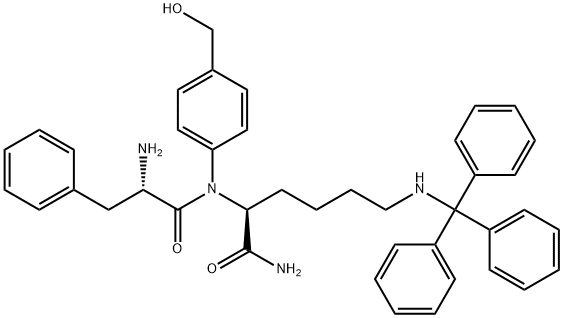 Phe-Lys(Trt)-PAB 结构式