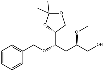 D-ribo-Hexitol, 3-deoxy-2-O-methyl-5,6-O-(1-methylethylidene)-4-O-(phenylmethyl)- 结构式