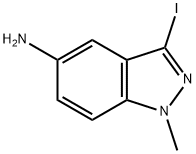 3-碘-1-甲基-1H-吲唑-5-胺 结构式