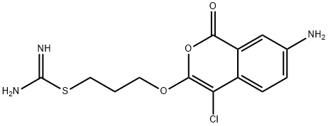 7-amino-4-chloro-3-(3-isothiureidopropoxy)isocoumarin 结构式