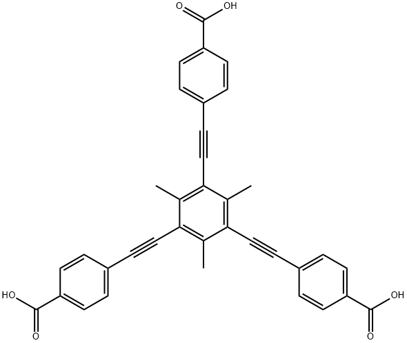 Benzoic acid, 4,4',4''-[(2,4,6-trimethyl-1,3,5-benzenetriyl)tri-2,1-ethynediyl]tris- 结构式