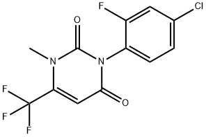 3-(4-chloro-2-fluorophenyl)-1-methyl-6-(trifluoromethyl)pyrimidine-2,4(1H,3H)-dione 结构式