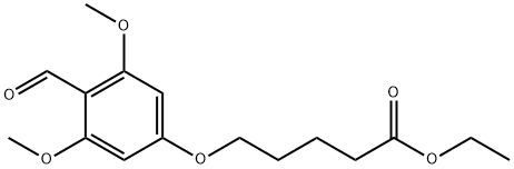 Pentanoic acid, 5-(4-formyl-3,5-dimethoxyphenoxy)-, ethyl ester 结构式