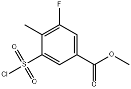 3-(氯磺酰基)-5-氟-4-甲基苯甲酸甲酯 结构式