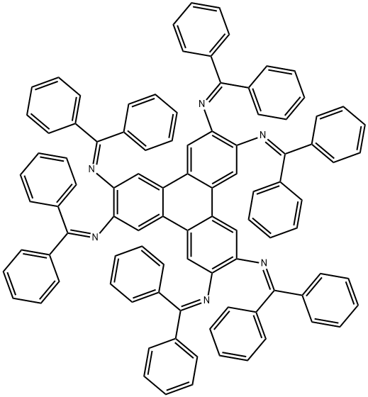 N2,N3,N6,N7,N10,N11-六(二苯基亚甲基)-2,3,6,7,10,11-三苯六胺 结构式