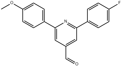 JR-9181, 2-(4-Fluorophenyl)-6-(4-methoxyphenyl)pyridine-4-carbaldehyde, 97% 结构式