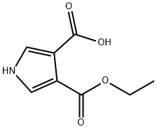 1H-Pyrrole-3,4-dicarboxylic acid, 3-ethyl ester 结构式