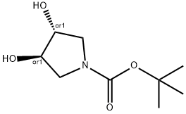 TERT-BUTYL-TRANS-3,4-DIHYDROXYPYRROLIDINE-1-CARBOXYLATE 结构式