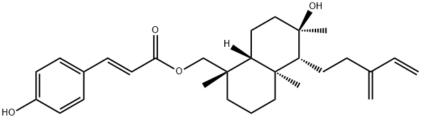 8ALPHA-羟基赖百当-13(16),14-二烯-19-基对羟基肉桂酸酯 结构式