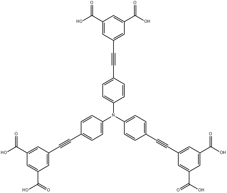 1,3-Benzenedicarboxylic acid, 5,5',5''-[nitrilotris(4,1-phenylene-2,1-ethynediyl)]tris- 结构式