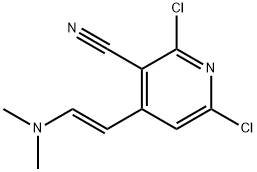 2,6-二氯-4-[(1E)-2-(二甲氨基)乙烯基]吡啶-3-甲腈 结构式