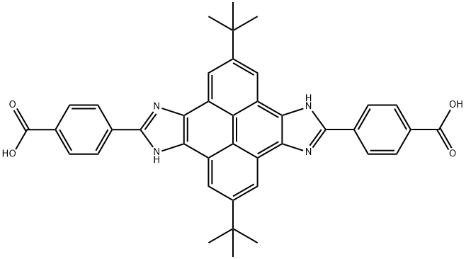 [Benzoic acid, 4,4'-[2,8-bis(1,1-dimethylethyl)-4,10-dihydropyreno[4,5-d:9,10-d']diimidazole-5,11-diyl]bis-] 结构式