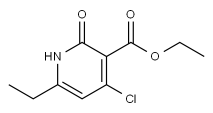 Ethyl 4-chloro-6-ethyl-2-oxo-1,2-dihydropyridine-3-carboxylate 结构式