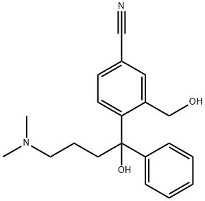 4-(4-二甲胺基-1-对氟苯基-1-羟基丁基-3-羟甲基)苯腈盐酸盐 结构式