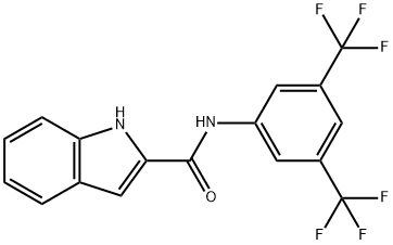 1H-Indole-2-carboxamide, N-[3,5-bis(trifluoromethyl)phenyl]- 结构式