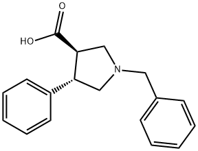 3-Pyrrolidinecarboxylic acid, 4-phenyl-1-(phenylmethyl)-, (3R,4S)- 结构式