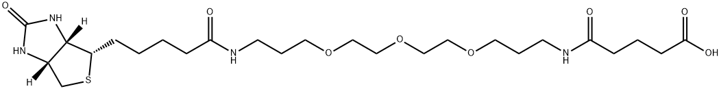 10,13,16-Trioxa-6,20-diazapentacosanoic acid, 25-[(3aS,4S,6aR)-hexahydro-2-oxo-1H-thieno[3,4-d]imidazol-4-yl]-5,21-dioxo- 结构式