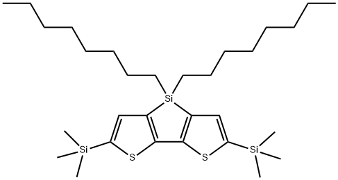 4H-Silolo[3,2-b:4,5-b']dithiophene, 4,4-dioctyl-2,6-bis(trimethylsilyl)- 结构式