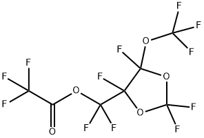 Acetic acid, 2,2,2-trifluoro-, difluoro[2,2,4,5-tetrafluoro-5-(trifluoromethoxy)-1,3-dioxolan-4-yl]methyl ester 结构式