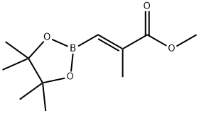 (E)-2-甲基-3-(4,4,5,5-四甲基-1,3,2-二氧硼杂环戊烷-2-基)丙烯酸甲酯 结构式
