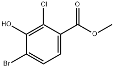 Benzoic acid, 4-bromo-2-chloro-3-hydroxy-, methyl ester 结构式