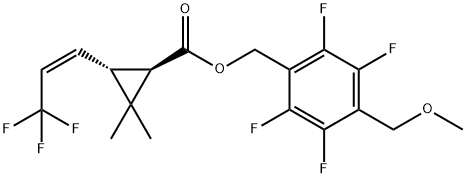 2,3,5,6-tetrafluoro-4-methoxymethylbenzyl-1R, trans-(Z)-3-(3,3,3-trifluoro-1-propenyl)-2,2-dimethylcyclopropane carboxylate 结构式