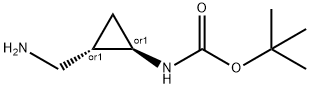 REL-((1R,2S)-2-(氨基甲基)环丙基)氨基甲酸叔丁酯 结构式