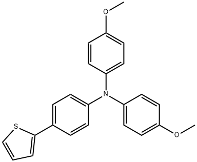 4-methoxy-N-(4-methoxyphenyl)-N-(4-(thiophen-2-yl)phenyl)aniline 结构式