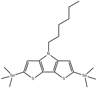 4H-Dithieno[3,2-b:2',3'-d]pyrrole, 4-hexyl-2,6-bis(trimethylstannyl)- 结构式
