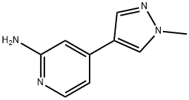 4-(1-甲基-1H-吡唑-4-基)吡啶-2-胺 结构式