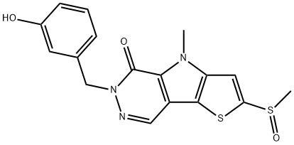 2-methylsulfinyl-4-methyl-6-[(3-hydroxyphenyl)methyl]-4H-thieno[3,2-b]pyrrole[3,2-d] pyridazinone 结构式