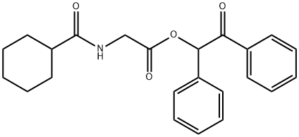 GLYCINE, N-(CYCLOHEXYLCARBONYL)-, 2-OXO-1,2-DIPHENYLETHYL ESTER 结构式