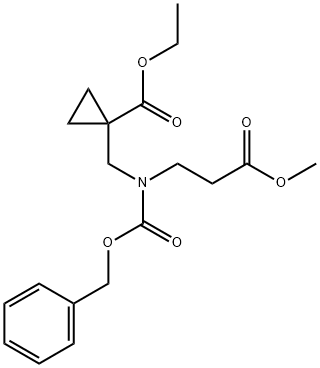 Cyclopropanecarboxylic acid, 1-[[(3-methoxy-3-oxopropyl)[(phenylmethoxy)carbonyl]amino]methyl]-, ethyl ester 结构式