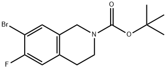 2(1H)-Isoquinolinecarboxylic acid, 7-bromo-6-fluoro-3,4-dihydro-, 1,1-dimethylethyl ester 结构式