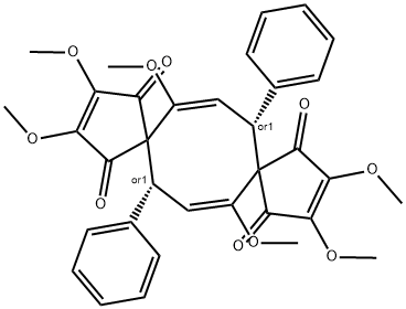 (8R,16R)-REL-2,3,6,11,12,14-六甲氧基-8,16-二苯基二螺[4.3.4.3]十六碳-2,6,11,14-四烯-1,4,10,13-四酮 结构式