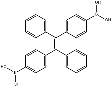 (E)-((1,2-二苯基乙烯-1,2-二基)双(4,1-亚苯基))二硼酸 结构式