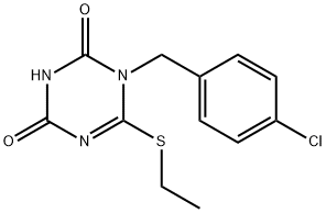 1-(4-氯苄基)-6-(乙硫基)-1,3,5-三嗪-2,4(1H,3H)-二酮 结构式