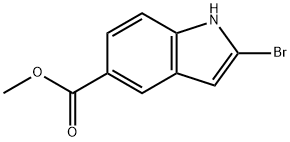 1H-Indole-5-carboxylic acid, 2-bromo-, methyl ester 结构式