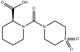 2-Piperidinecarboxylic acid, 1-[(1,1-dioxido-4-thiomorpholinyl)carbonyl]-, (2S)- 结构式