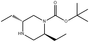 (2S,5R)-2,5-二乙基哌嗪-1-甲酸叔丁酯 结构式