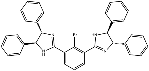 (4S,4'S,5S,5'S)-2,2'-(2-溴-1,3-亚苯基)双[4,5-二氢-4,5-二苯基-1H-咪唑 结构式