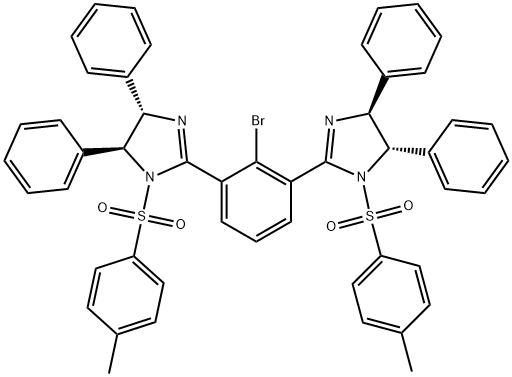 (4S,4'S,5S,5'S)-2,2'-(2-溴-1,3-亚苯基)双[4,5-二氢-1-[(4-甲基苯基)磺酰基]-4,5-二苯基-1H-咪唑 结构式