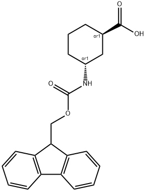 反式-3-(FMOC-氨基)环己烷甲酸 结构式